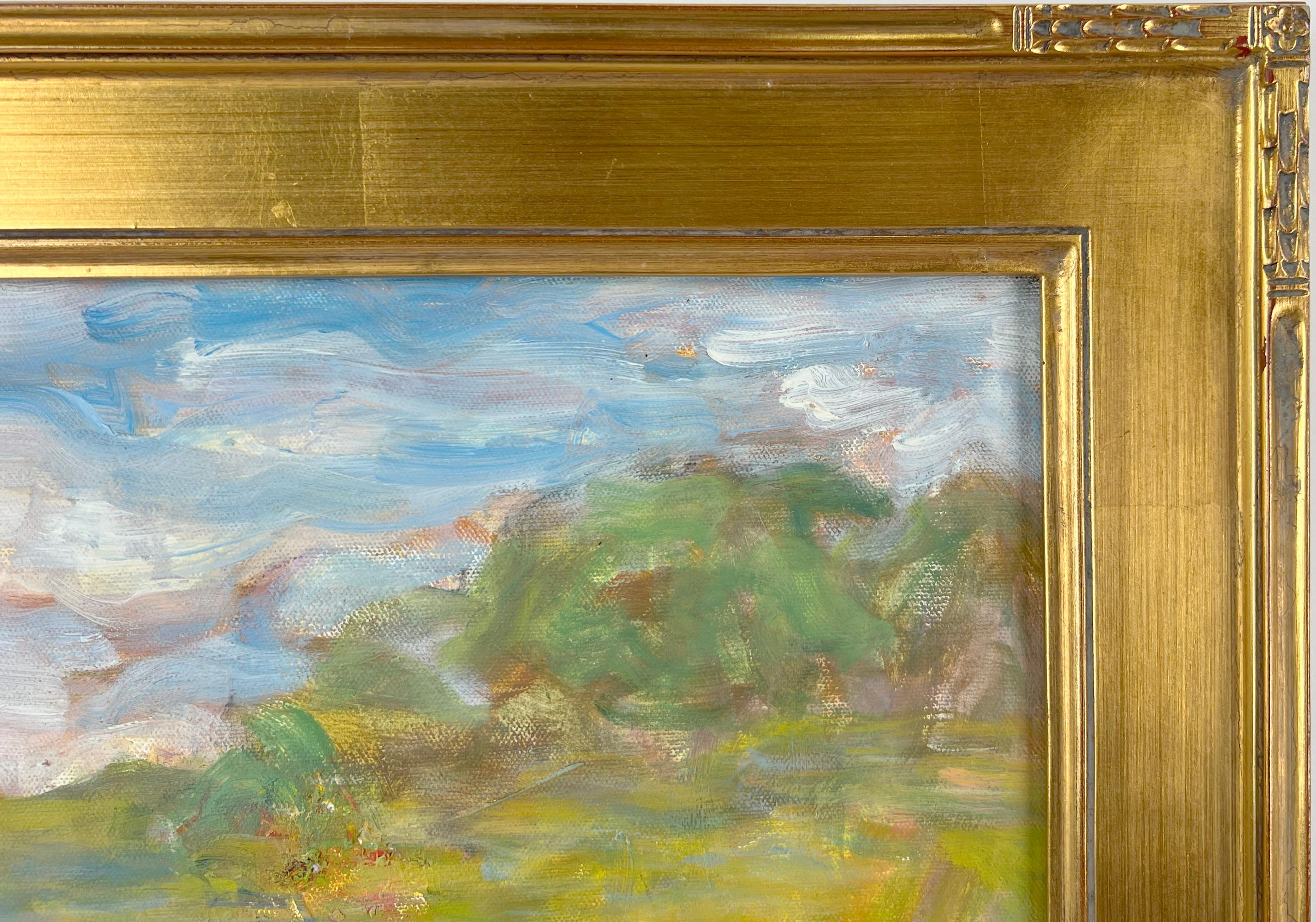 Pique-nique de printemps dans les vignes Paysage contemporain de style impressionniste français  - Marron Still-Life Painting par Alexandr Rapoport
