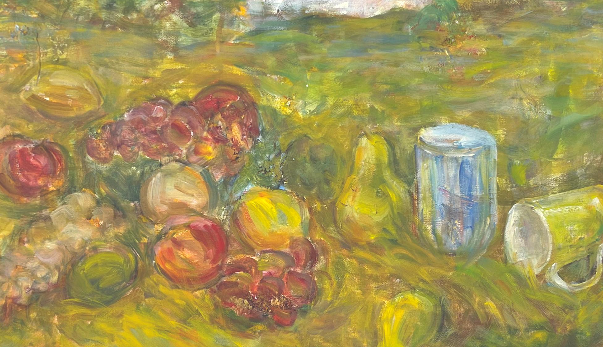 Pique-nique de printemps dans les vignes Paysage contemporain de style impressionniste français  - Impressionnisme américain Painting par Alexandr Rapoport