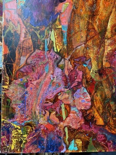 Les rêves de Coco Chanel - Peinture à l'huile Lilas Jaune Pourpre Vert Marron Bleu Blanc