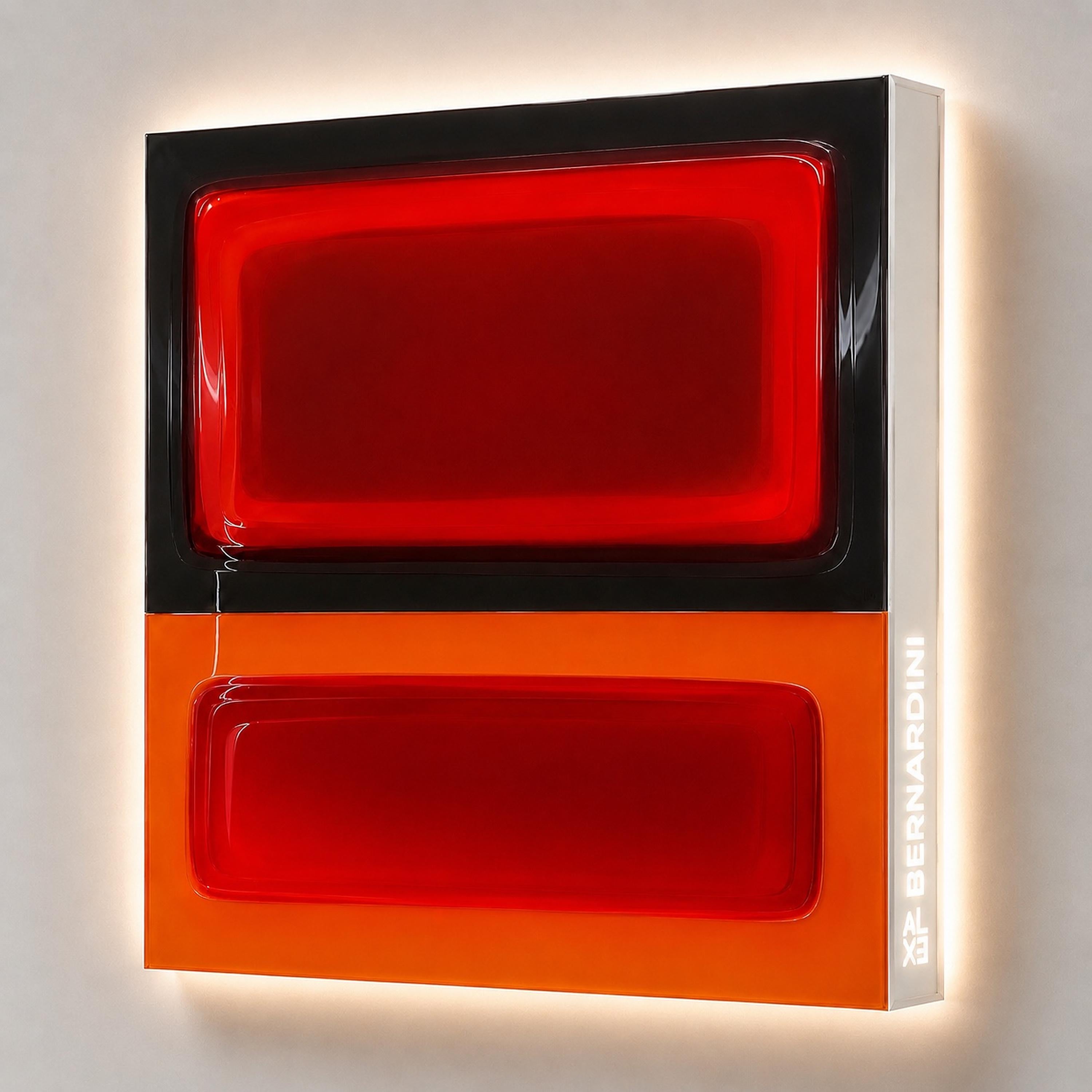 Alexandra Bernardini, „Chromatic Pulse – Orange Grey“, skulpturale Lichtkunst, 2022