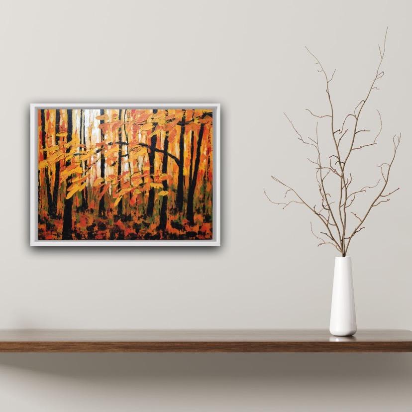 Vista autunnale del bosco - Painting di Alexandra Buckle