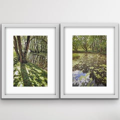 Summer Woodland Pond and Trow Pool Sun Diptych