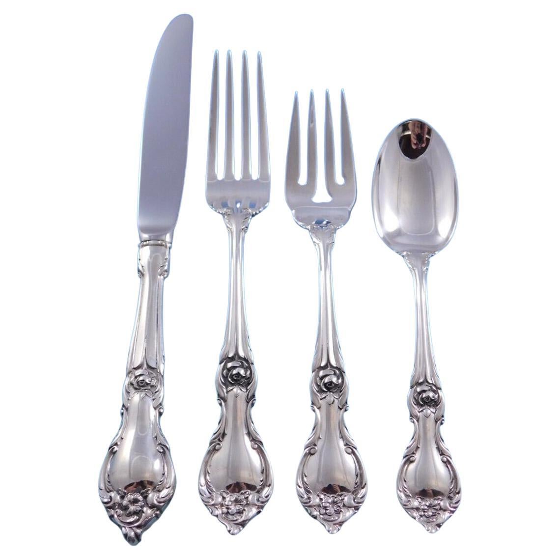 Alexandra by Lunt Sterling Silver Flatware Set for 12 Service 51 pieces