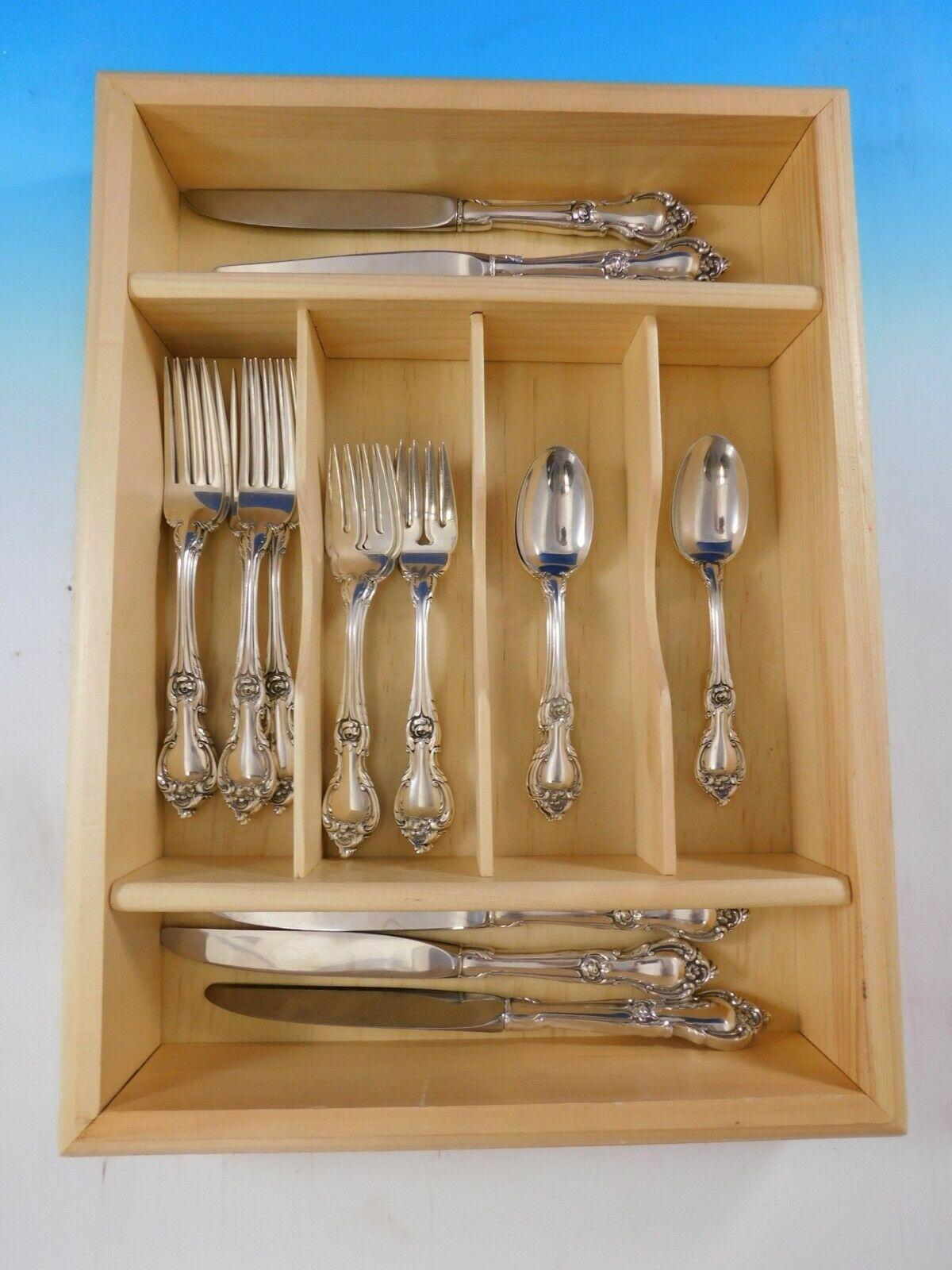 20th Century Alexandra by Lunt Sterling Silver Flatware Set for 6 Service, 24 Pieces