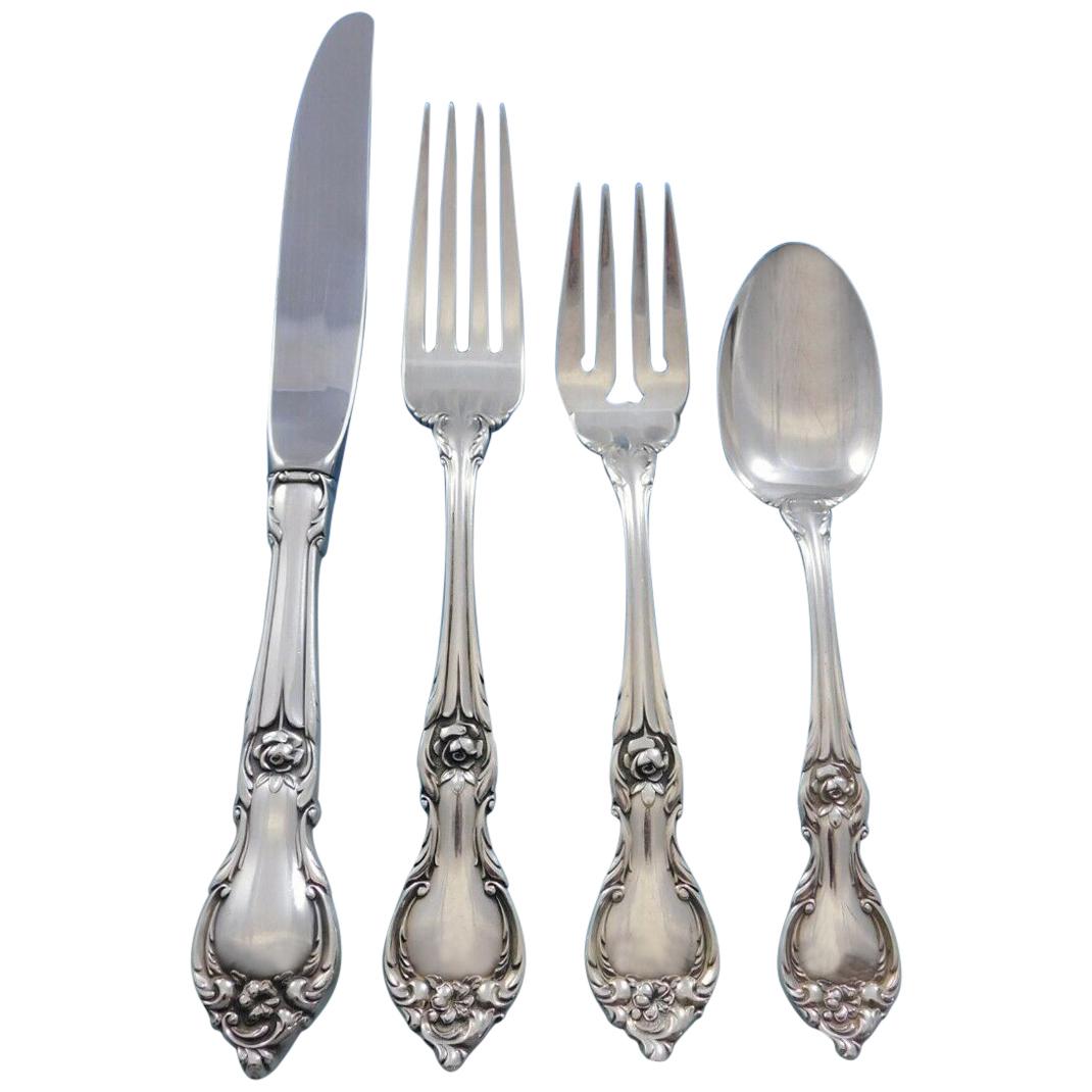 Alexandra by Lunt Sterling Silver Flatware Set for 6 Service, 24 Pieces