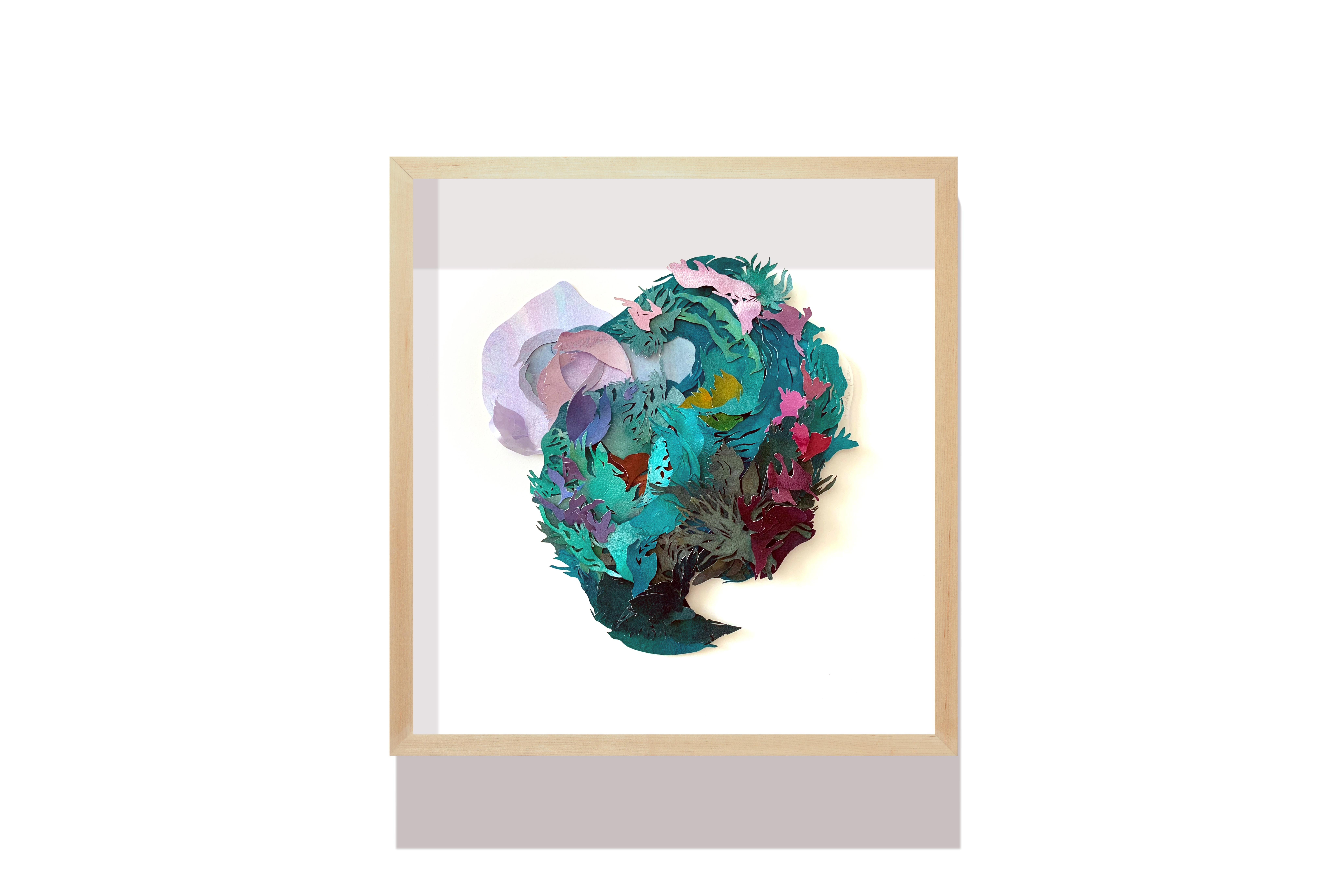 Alexandra Chiou says of her work…

My latest series is about the transformative journey of healing after personal loss. I draw on nature and memory to create dimensional works on paper that give physical form to abstract concepts and feelings such