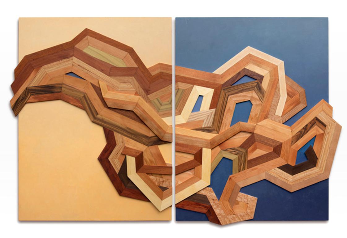 ""Je ne veux pas m'arrêter  Je ne veux pas continuer""-  Peinture sur bois d'origine