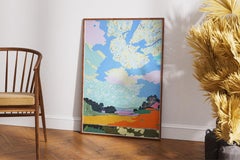 A Rewriting of the Rain, Moderne Impressionistische Landschaft, Dichte Wolken Blauer Himmel