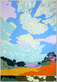 A Rewriting of the Rain, Moderne Impressionistische Landschaft, Dichte Wolken Blauer Himmel