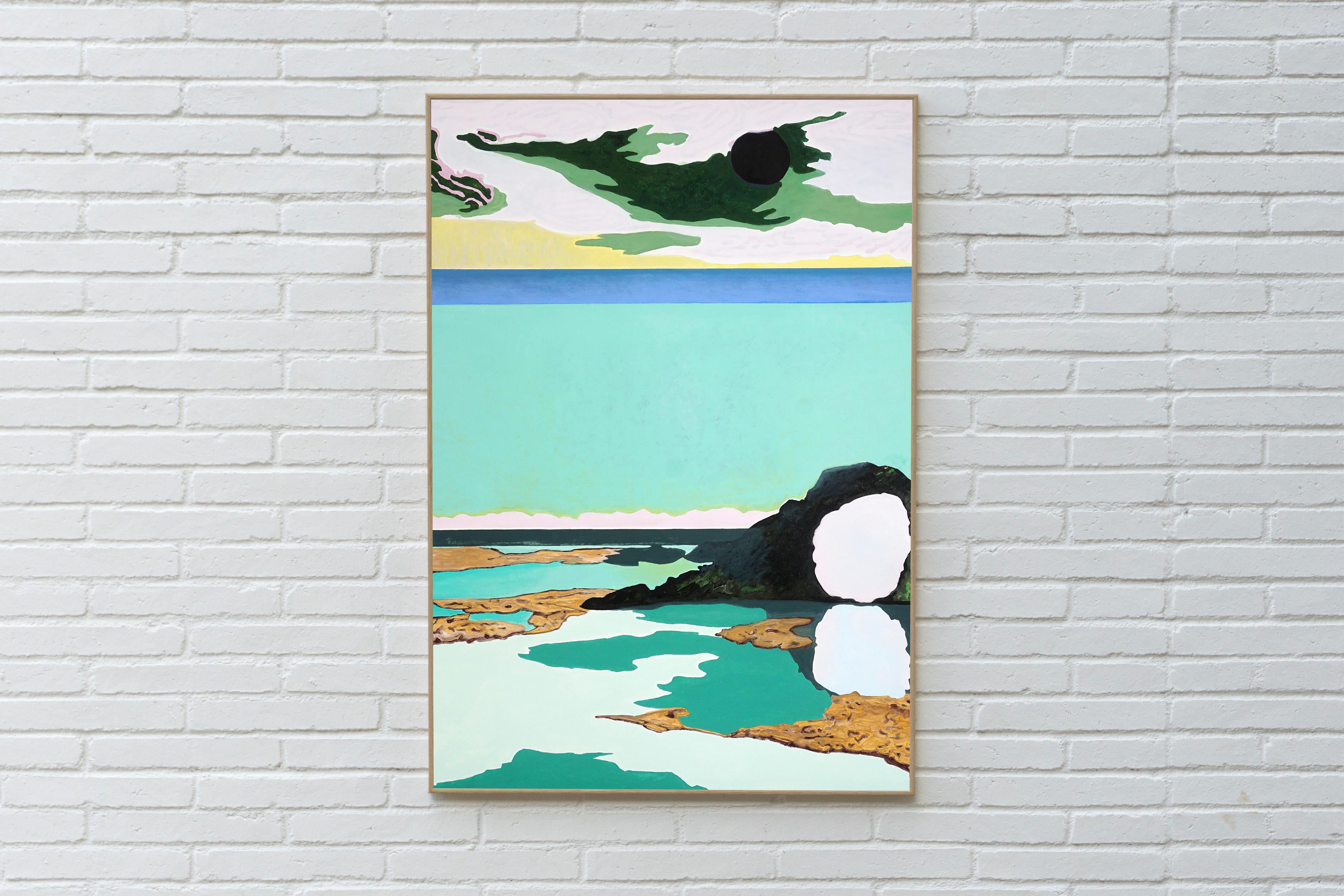 Zwischen Sehnsucht und Leere, Surreale Landschaft, Impressionistischer Stil, Grün – Painting von Alexandra Czierpka