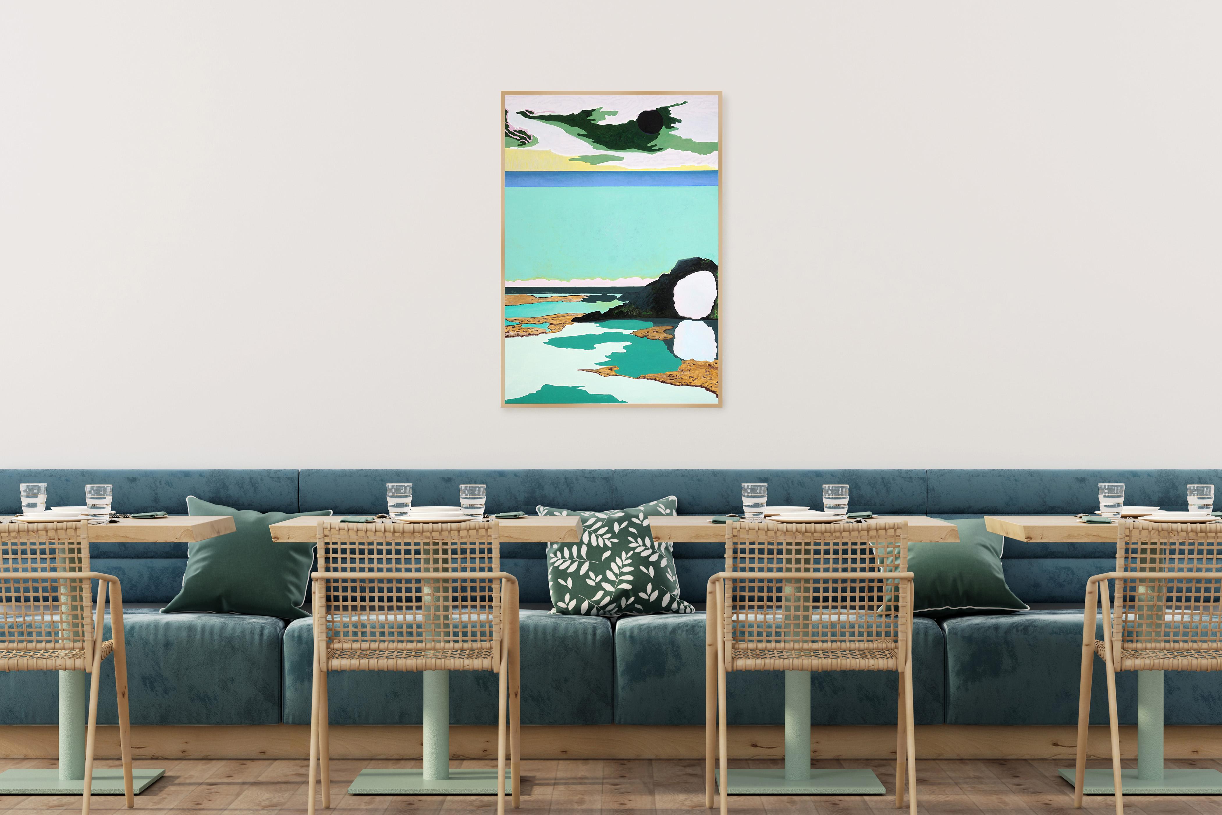 Zwischen Sehnsucht und Leere, Surreale Landschaft, Impressionistischer Stil, Grün im Angebot 2