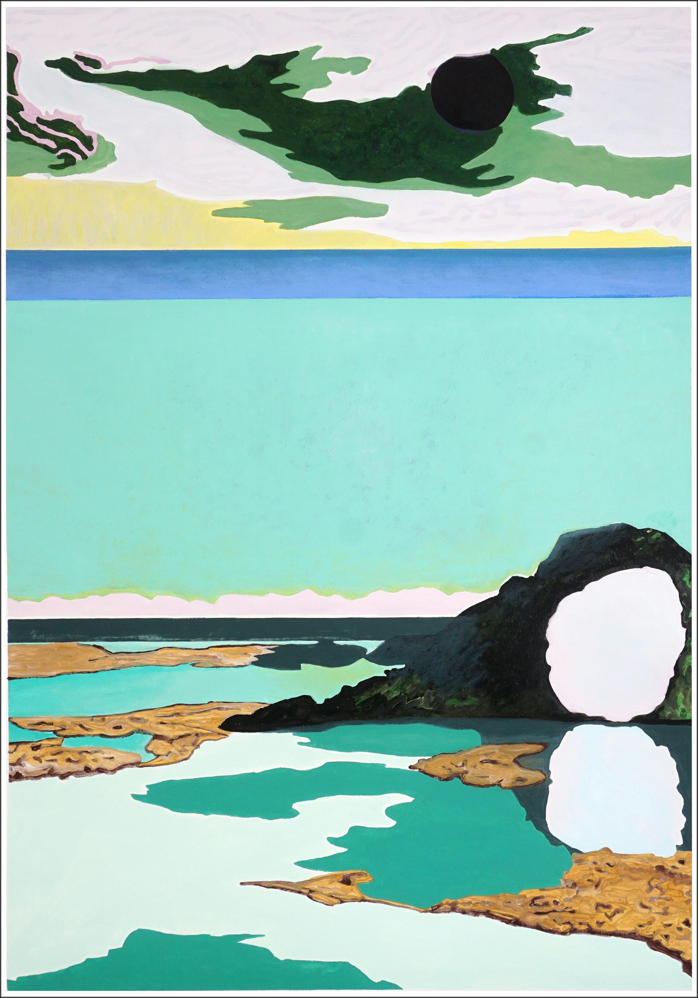 Zwischen Sehnsucht und Leere, Surreale Landschaft, Impressionistischer Stil, Grün