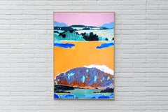 Von der Resonanz zum Kern, Surreale Landschaft, Golden Hour Sunset in Pastellrosa