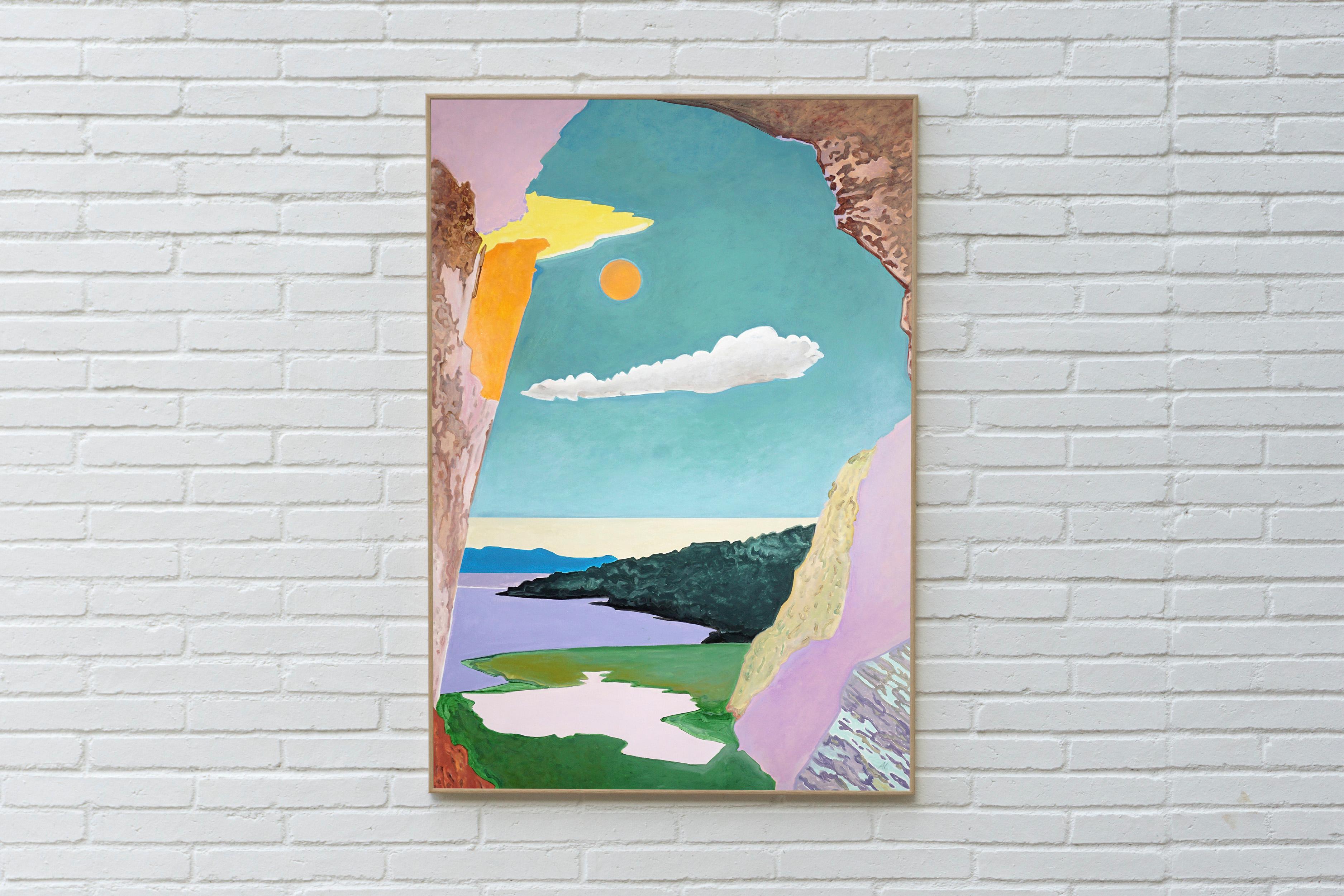 Immagina un mondo..., Paesaggio surreale, Gioco di prospettiva, Toni impressionisti - Painting di Alexandra Czierpka