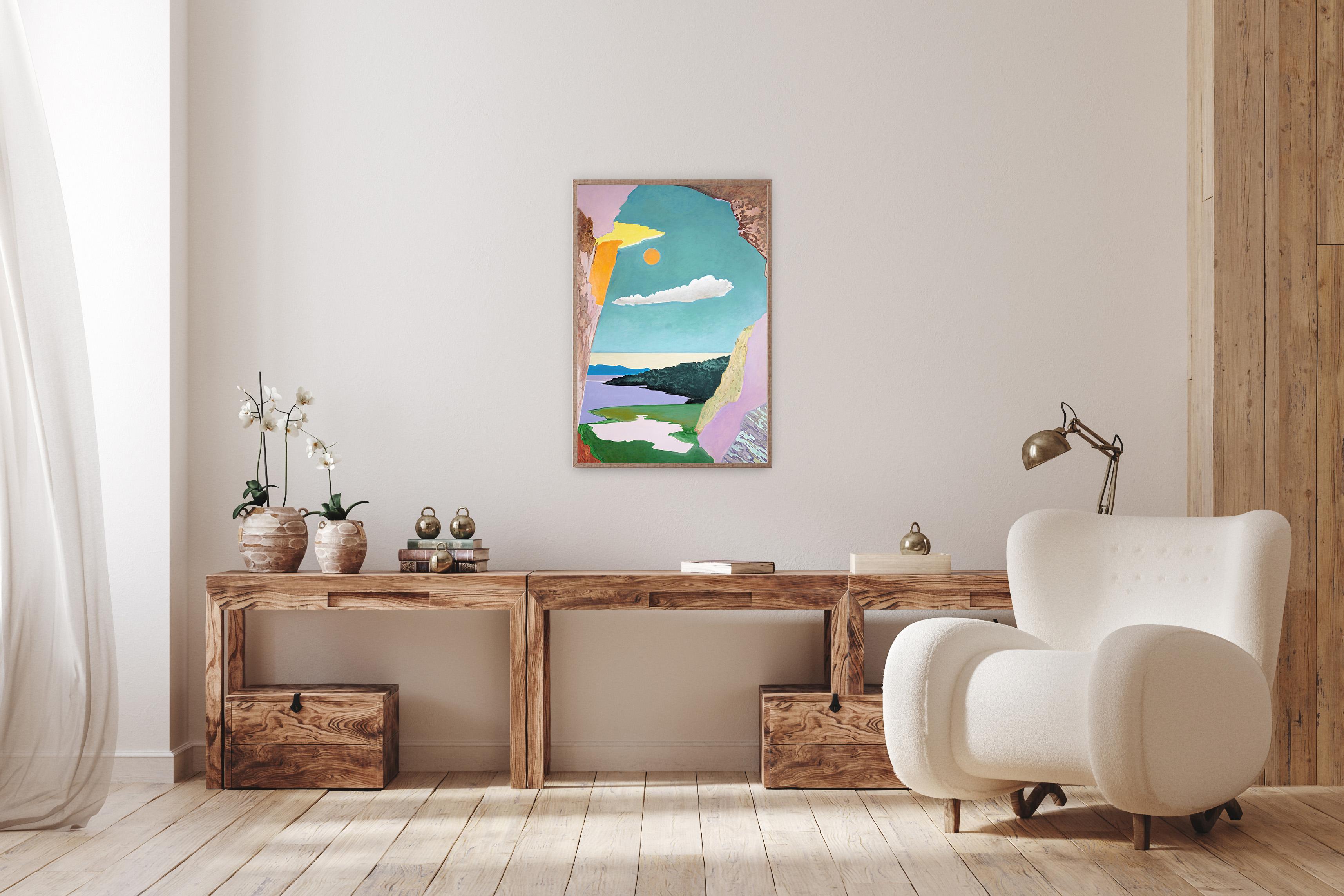 Immagina un mondo..., Paesaggio surreale, Gioco di prospettiva, Toni impressionisti - Painting Postimpressionismo di Alexandra Czierpka