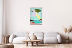 Light's Silent Discourse, Fauvist Storm, Surreal Landscape in Turquoise, Paper
