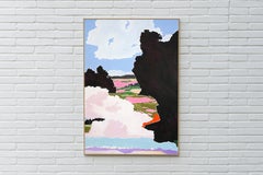 La Memoria como Estado, Paisaje Surrealista, Nubes Flotantes en Blanco y Negro sobre Papel