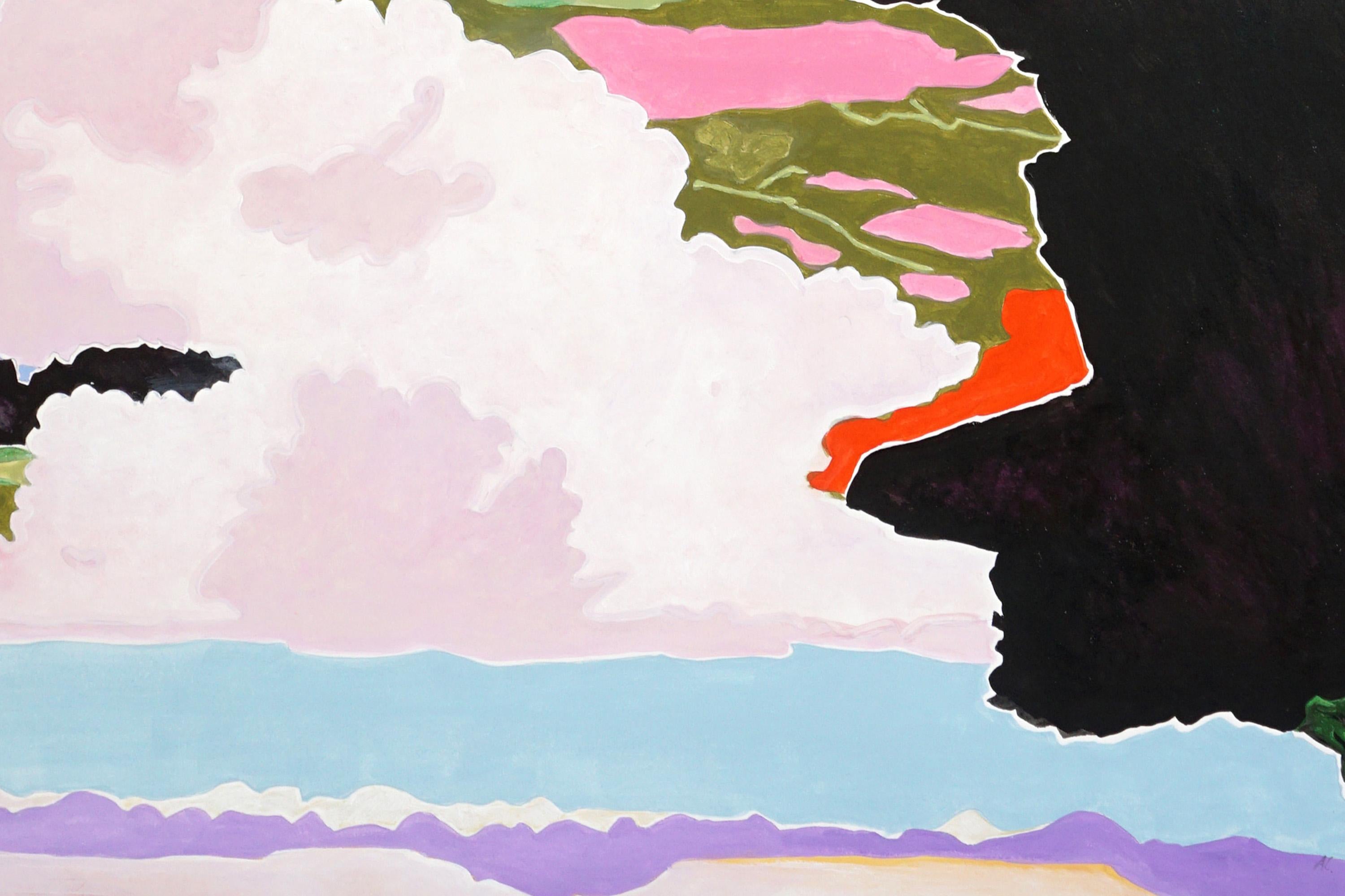 Memory as State, Surreal Landscape, Black adn White Floating Clouds on Paper For Sale 3