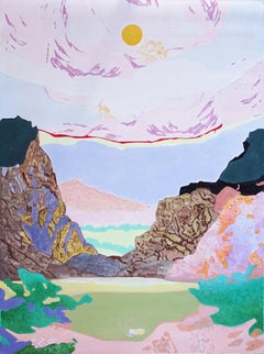 Over Peaks and Valleys, Impressionist Landscape, Pastel Tones, Acrylic on Canvas