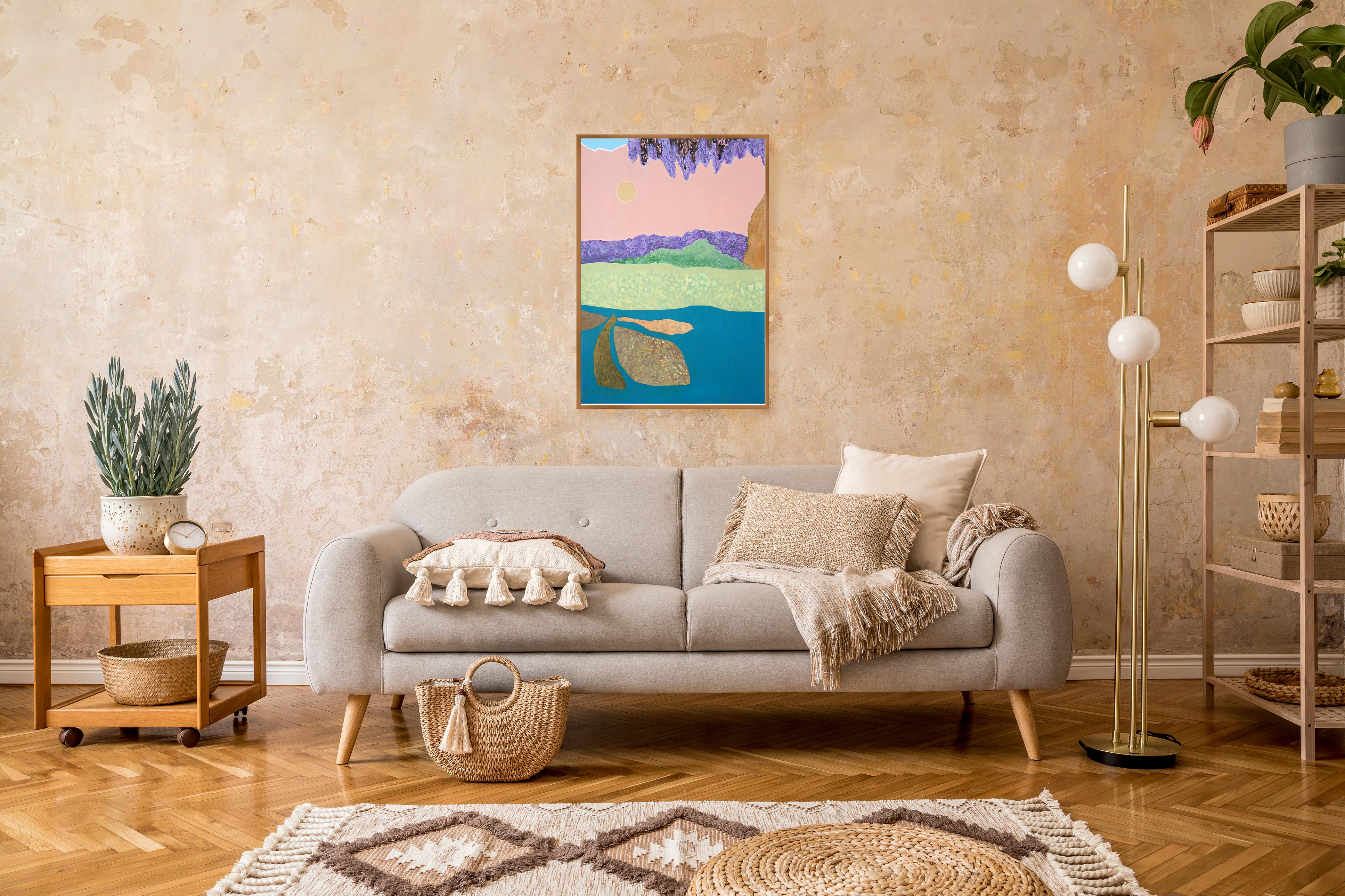 Summer Lilacs, Abstract Landscape in Pink Pastel Tones on Watercolor Paper, 2024 2