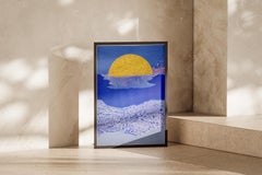 Tethered to the Deep, Impressionist Moonlight Landscape, Deep Blue Nocturnal
