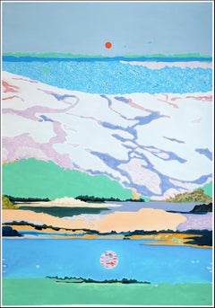 La duplicidad del momento, Paisaje impresionista en tonos pastel, Surrealista