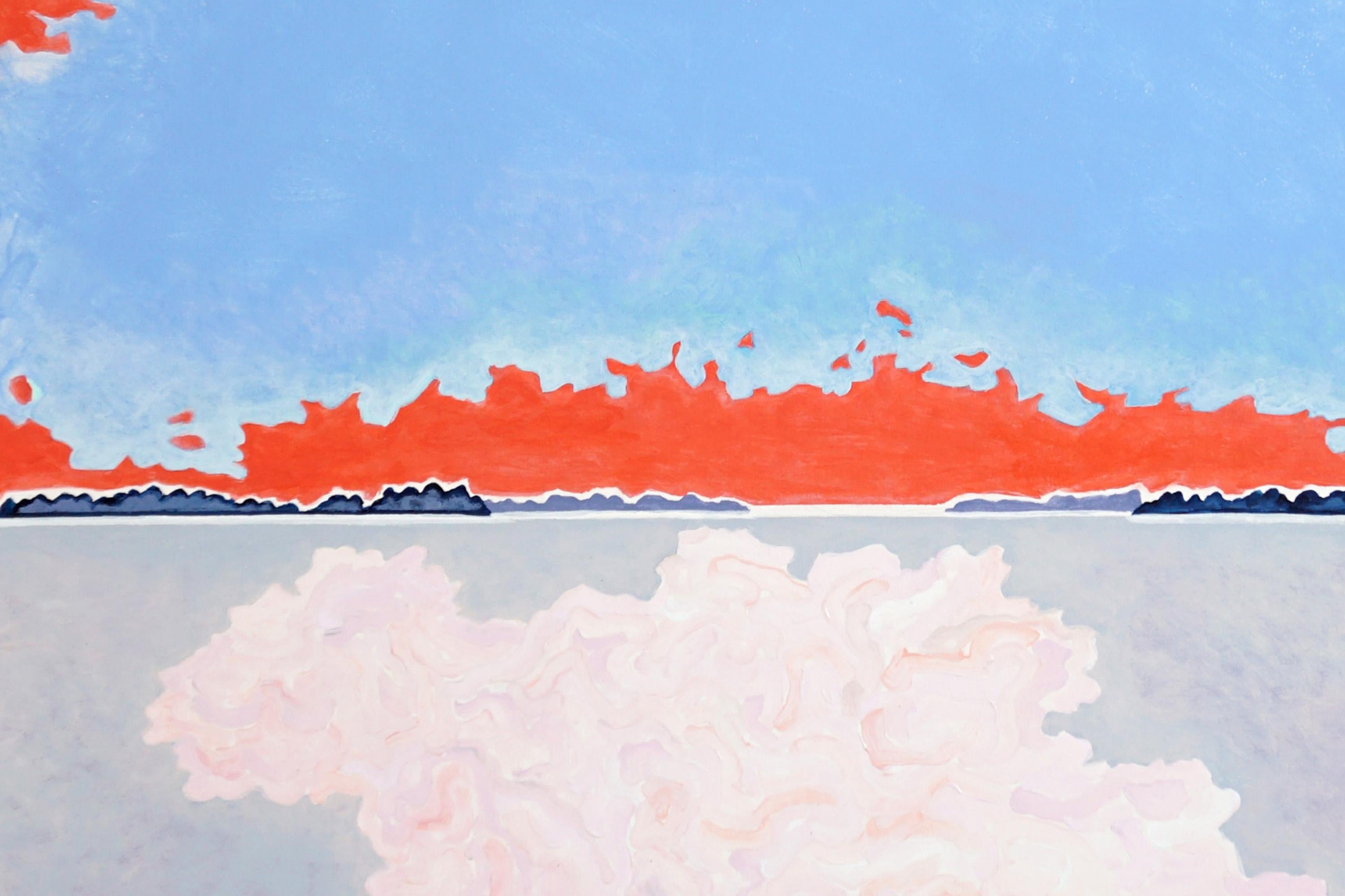The Kairos of Transformation, Red and Blue Surreal Landscape, Impressionist Sky For Sale 4