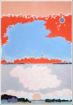 Alexandra Czierpka - The Kairos of Transformation, Red and Blue Surreal Landscape, Impressionist Sky The Kairos of Transformation, Red and Blue Surreal Landscape, Impressionist Sky