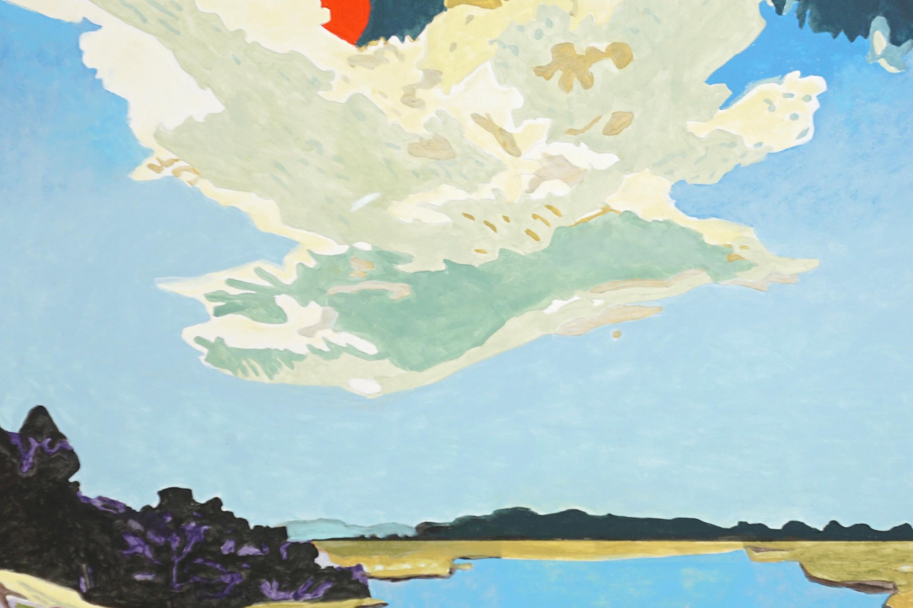 The Pulse of Interiority, Stormy Sky, Impressionist Landscape, Dropping Clouds im Angebot 1