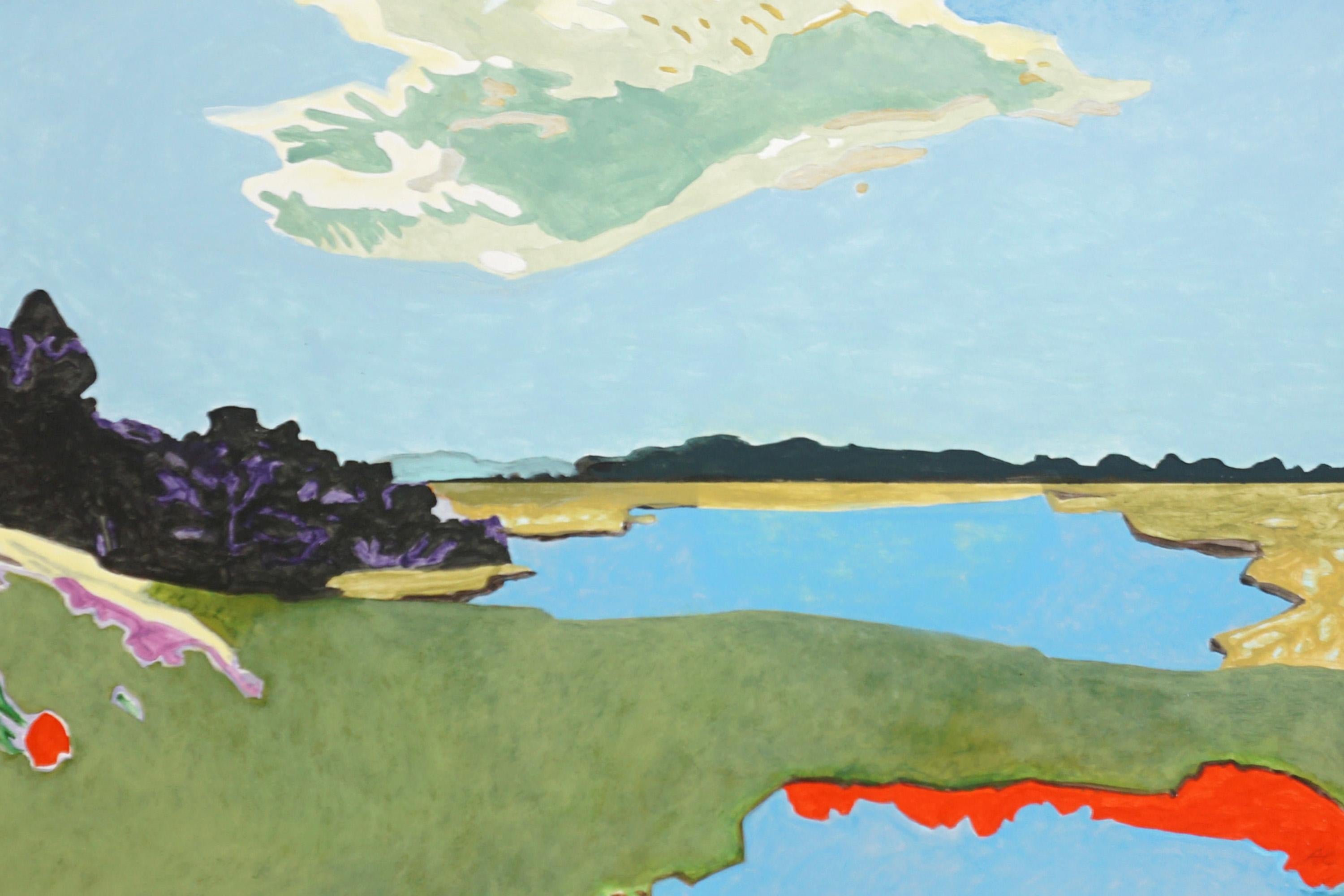 The Pulse of Interiority, Stormy Sky, Impressionist Landscape, Dropping Clouds im Angebot 4