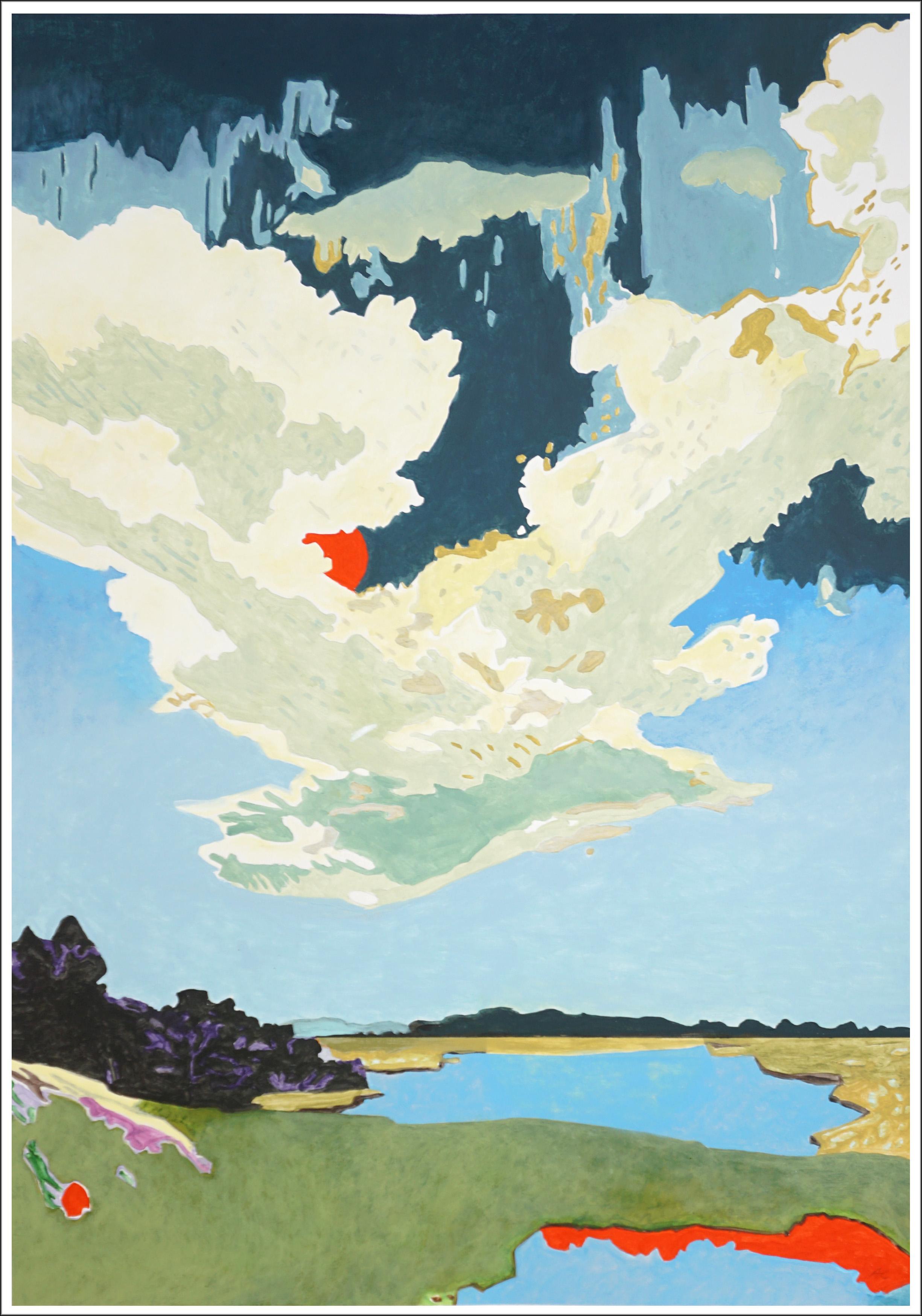 The Pulse of Interiority, Stormy Sky, Impressionist Landscape, Dropping Clouds