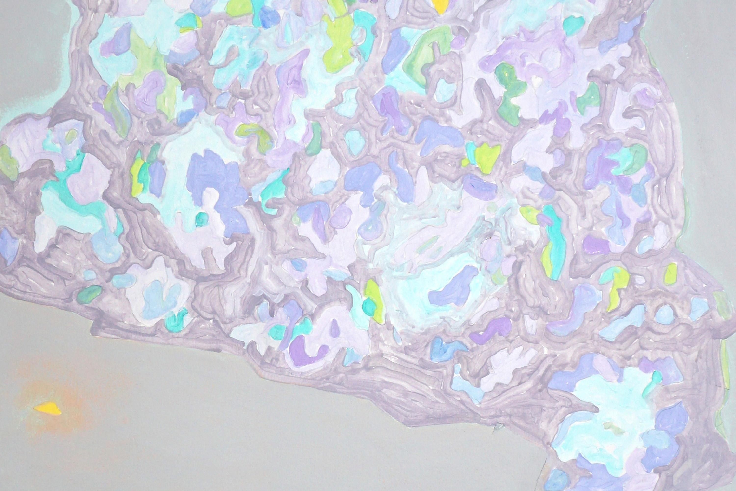 The Soul and Only its Game, Surreal Landscape Gray Tones Acrylic Painting, Paper For Sale 2