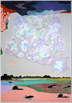 L'anima e solo il suo gioco, Paesaggio surreale dai toni grigi Pittura acrilica, carta
