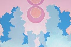 The Suspended Edict of Potential, Soft Pink and Blue, Surreal Magic Landscape