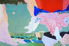 The Waterfalls of Garrotxa, Surreal Landscape, Vivid Tones, Acrylic on Canvas