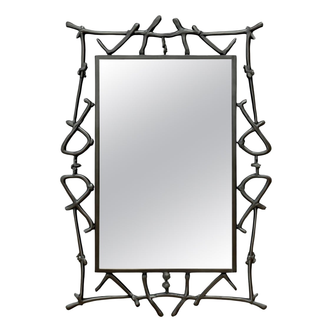 Alexandra Diez Mirrored Glass and Metal Wall Mirror For Sale