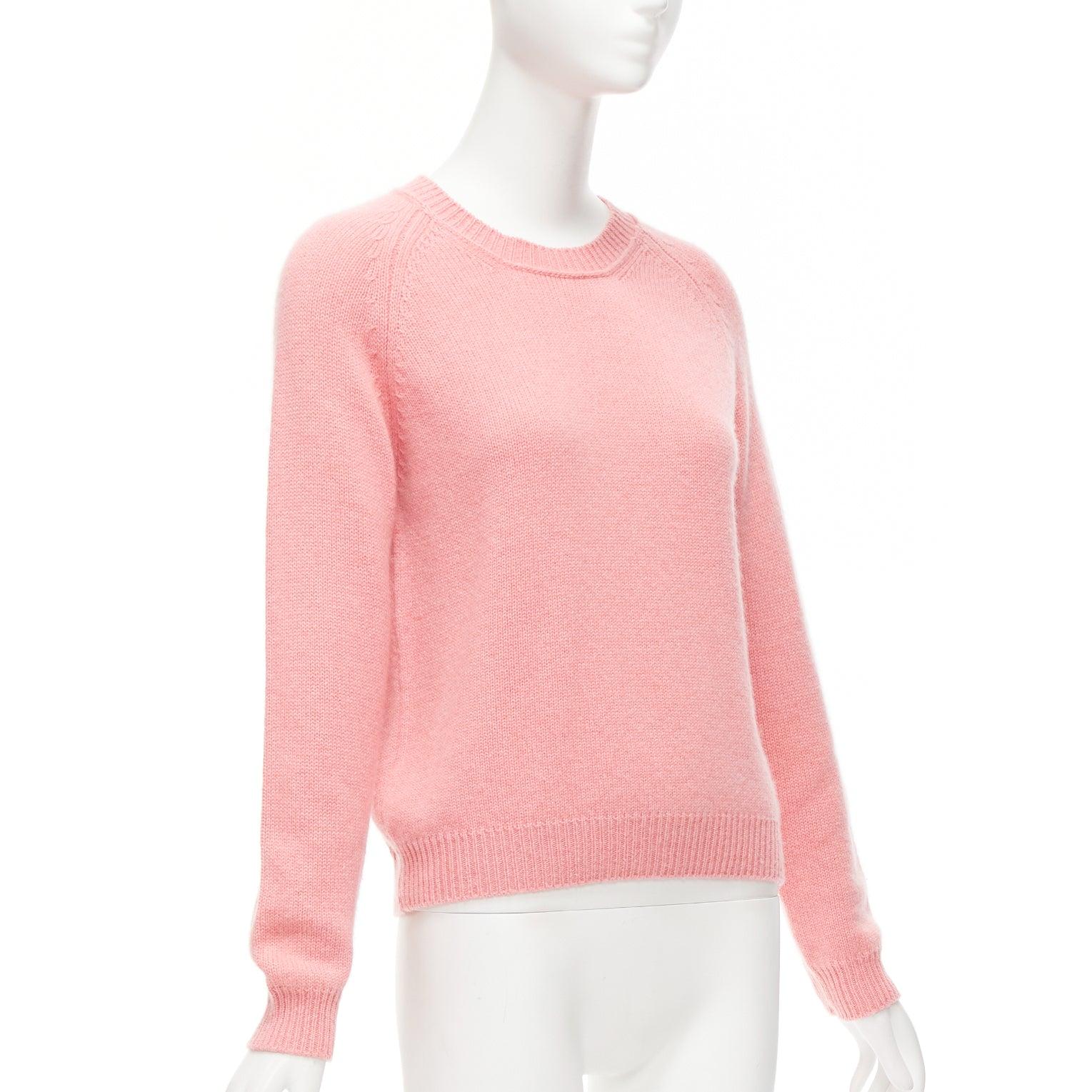 ALEXANDRA GOLOVANOFF Tricot Parisiens 100% cashmere pink long sleeve sweater L In Excellent Condition For Sale In Hong Kong, NT