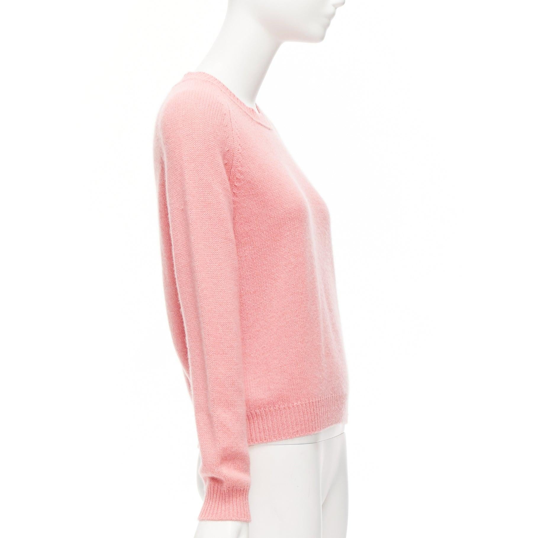 ALEXANDRA GOLOVANOFF Tricot Parisiens Pull à manches longues rose 100 % cachemire L Excellent état - En vente à Hong Kong, NT