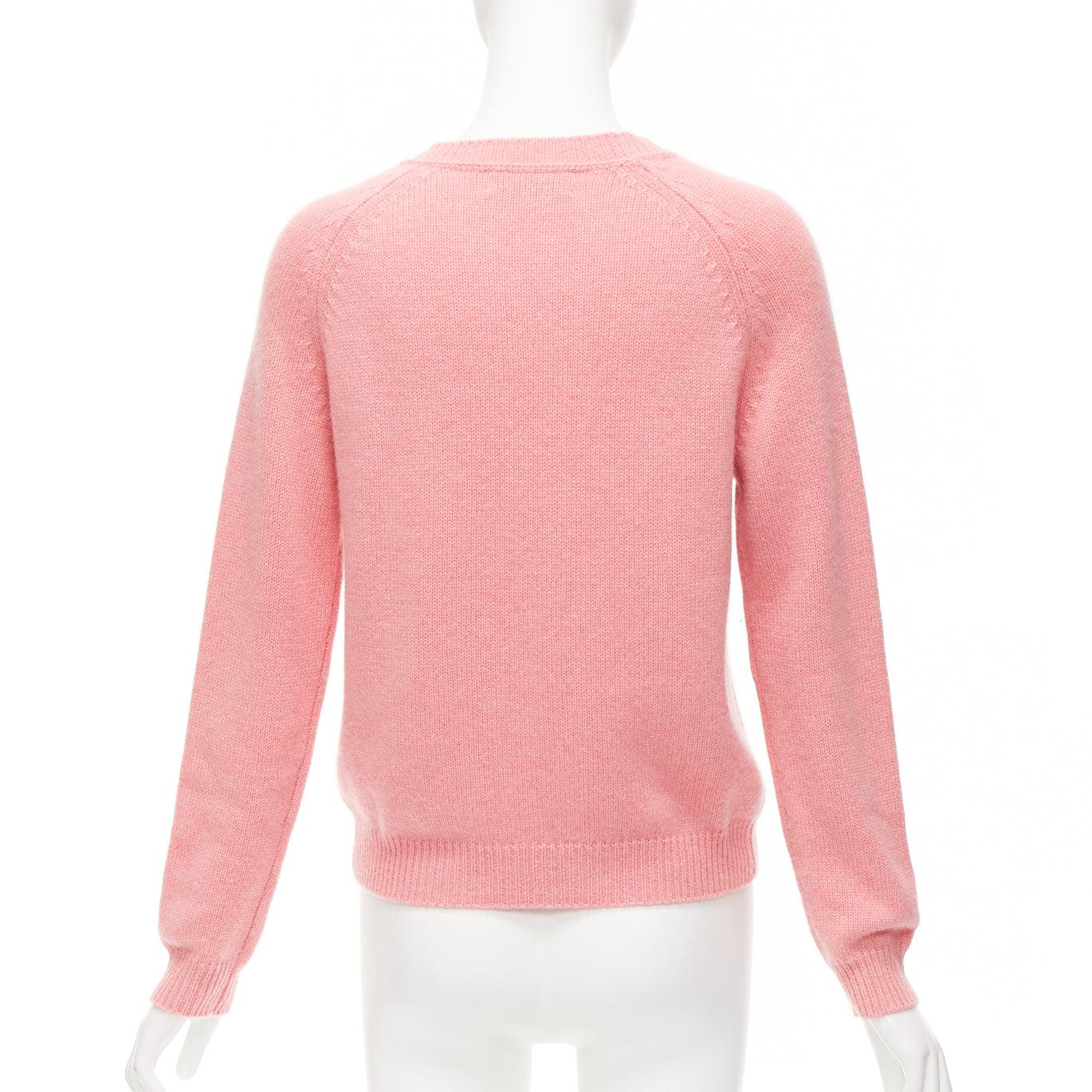 ALEXANDRA GOLOVANOFF Tricot Parisiens 100% cashmere pink long sleeve sweater L For Sale 1