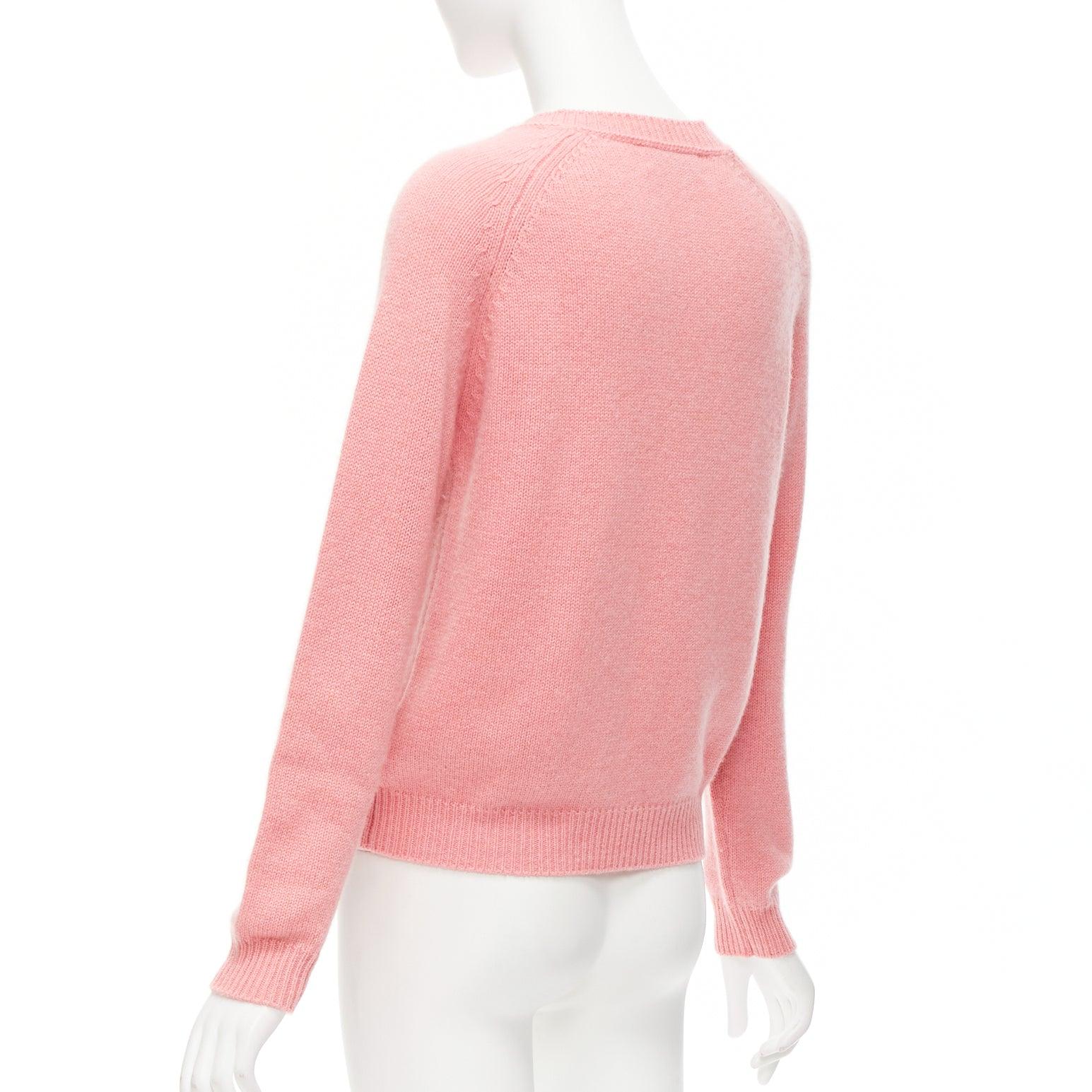 ALEXANDRA GOLOVANOFF Tricot Parisiens Pull à manches longues rose 100 % cachemire L en vente 1