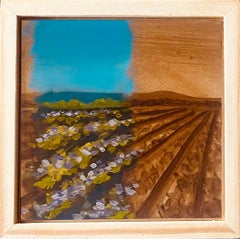 "Lavender Fields" (2023) By Alexandra Hansen, Original Oil Painting of Landscape