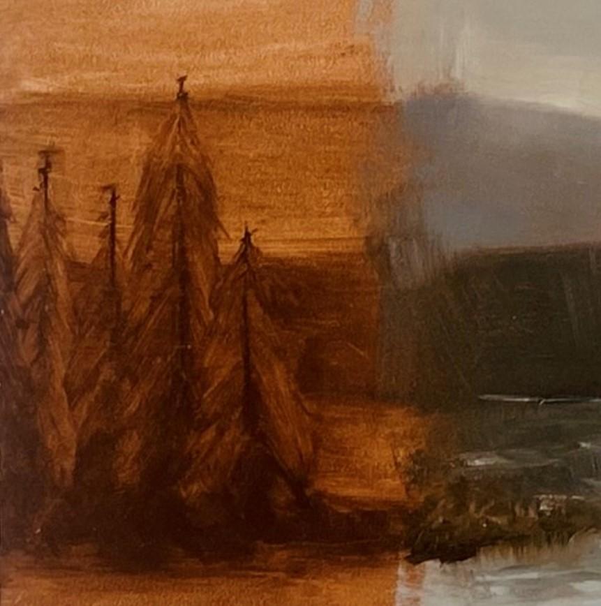 „Brunnen Escape“ (2023) von Alexandra Hansen, Original-Ölgemälde einer Landschaftslandschaft im Angebot 3