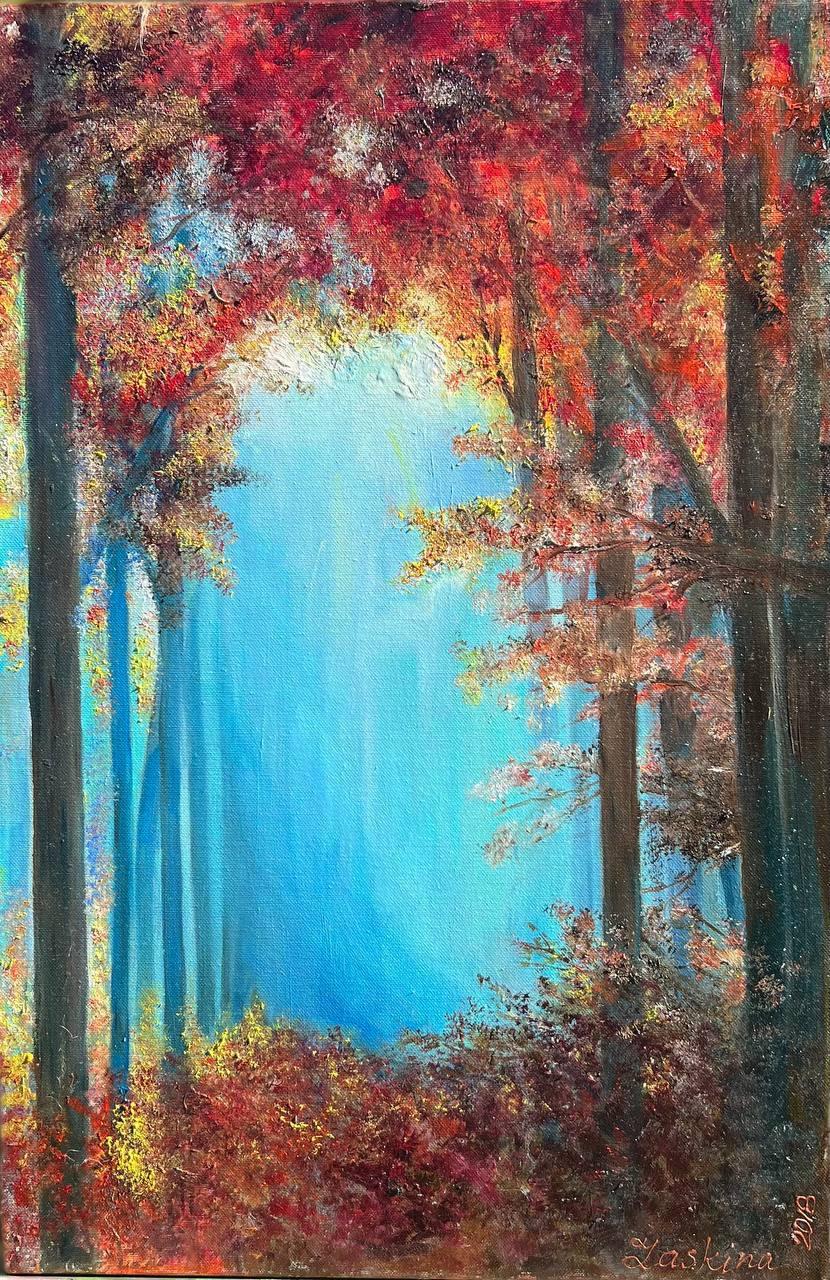 Alexandra Laskina Landscape Painting - Magic forest