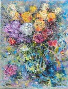 "Mosaic of Color: A Bouquet of Roses"