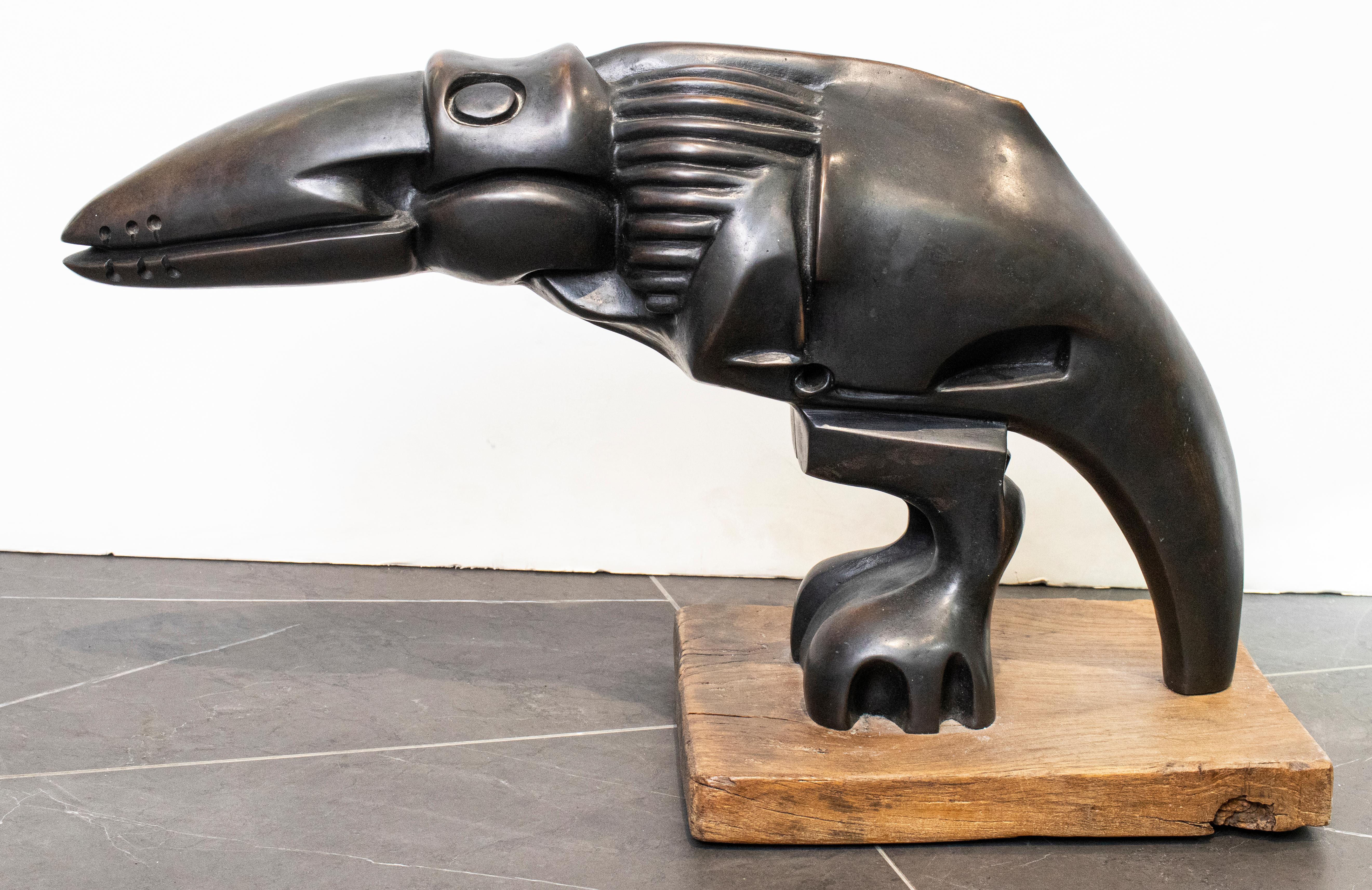 Moderne Alexandra Lazareff - Oiseau abstrait moderne en bronze