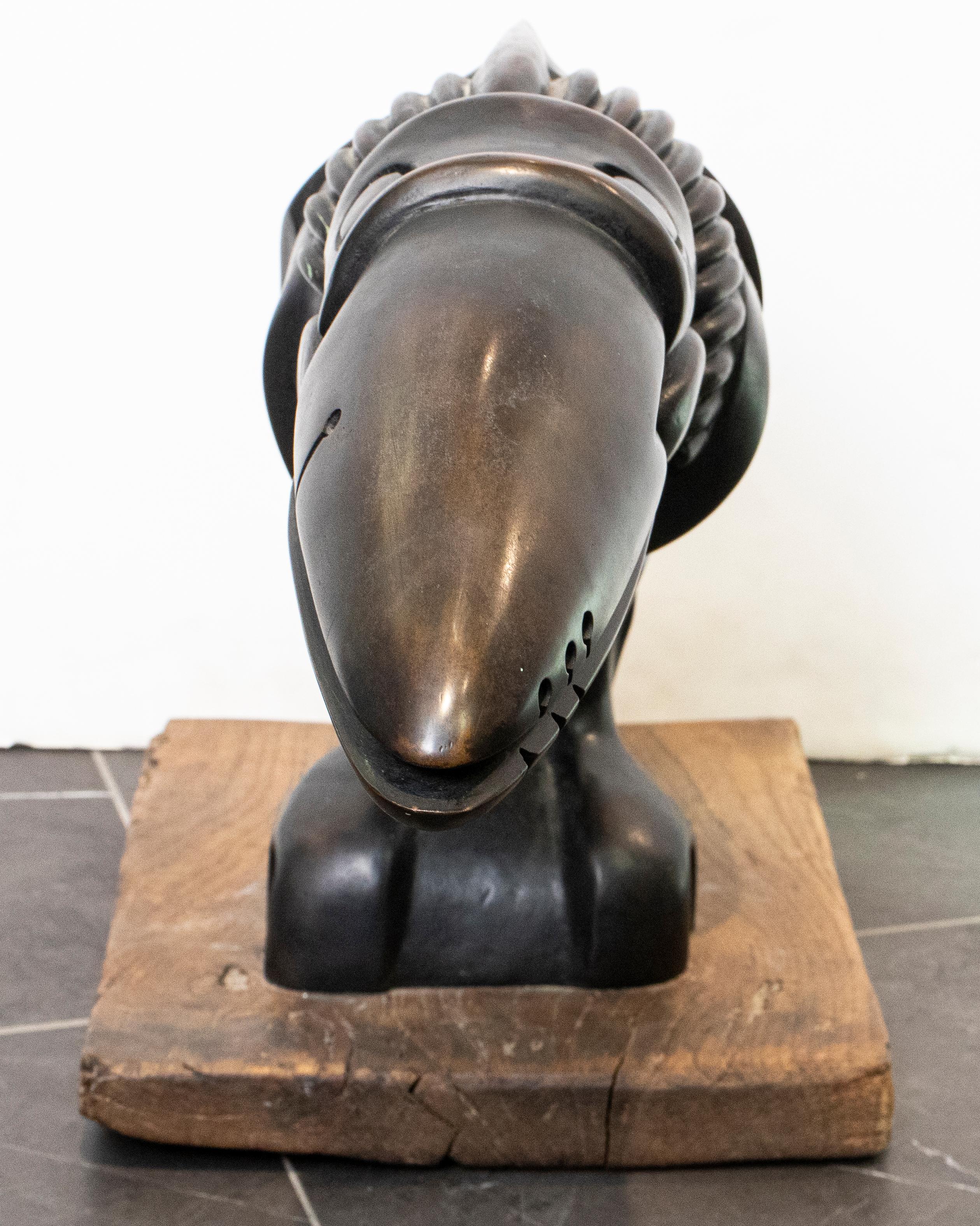 Bronze Alexandra Lazareff - Oiseau abstrait moderne en bronze