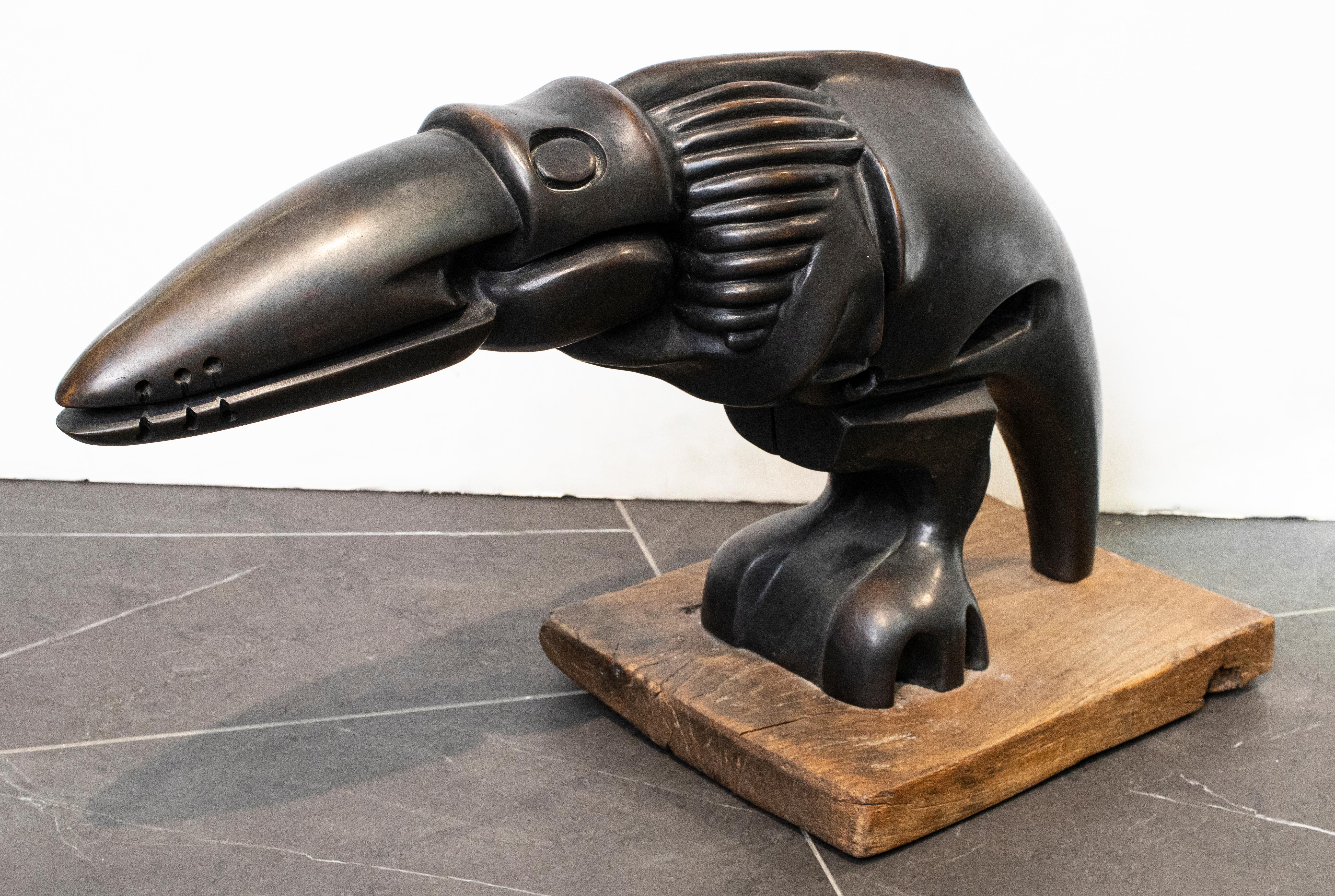 Alexandra Lazareff - Oiseau abstrait moderne en bronze 1