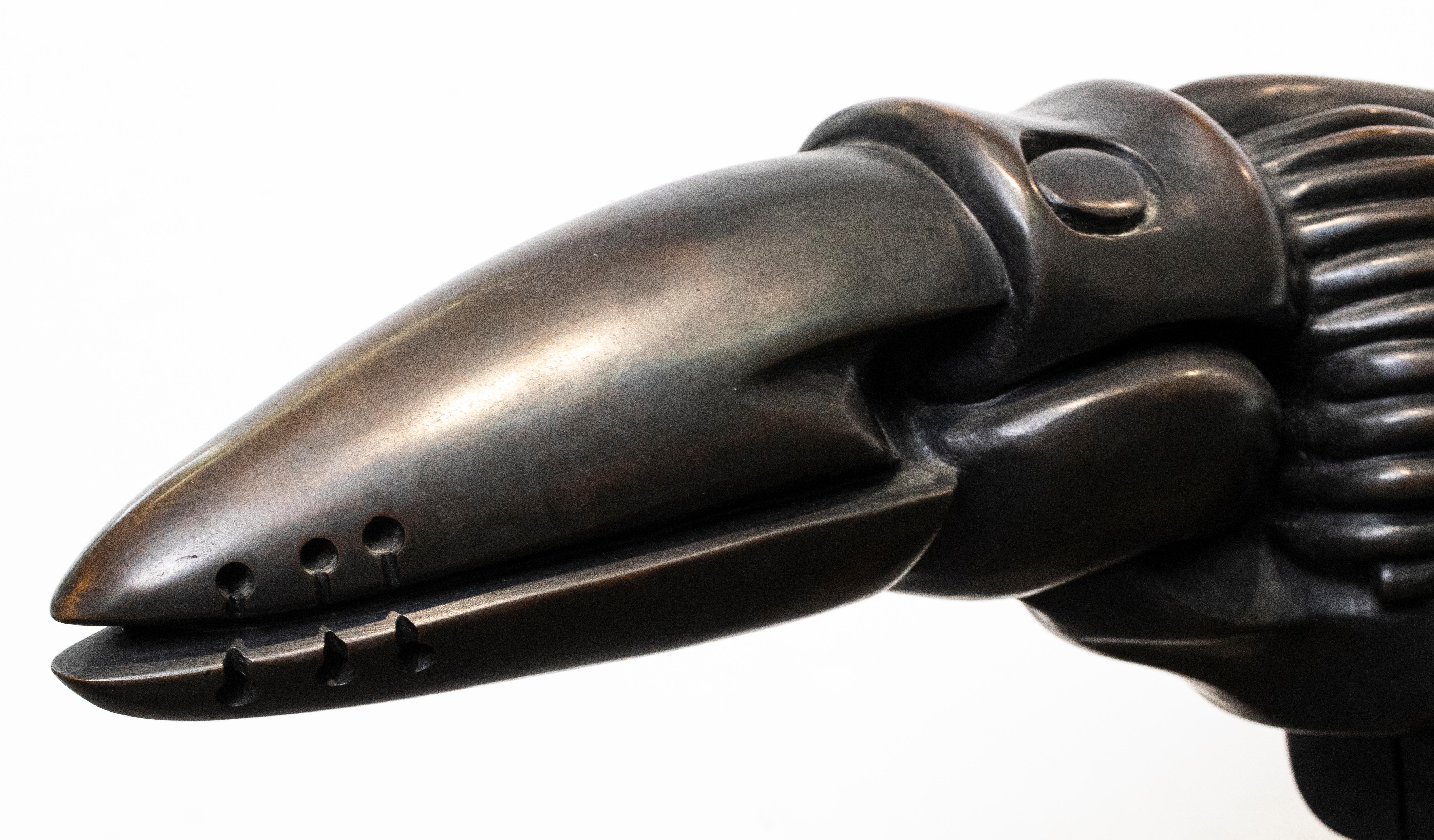 Alexandra Lazareff - Oiseau abstrait moderne en bronze 2