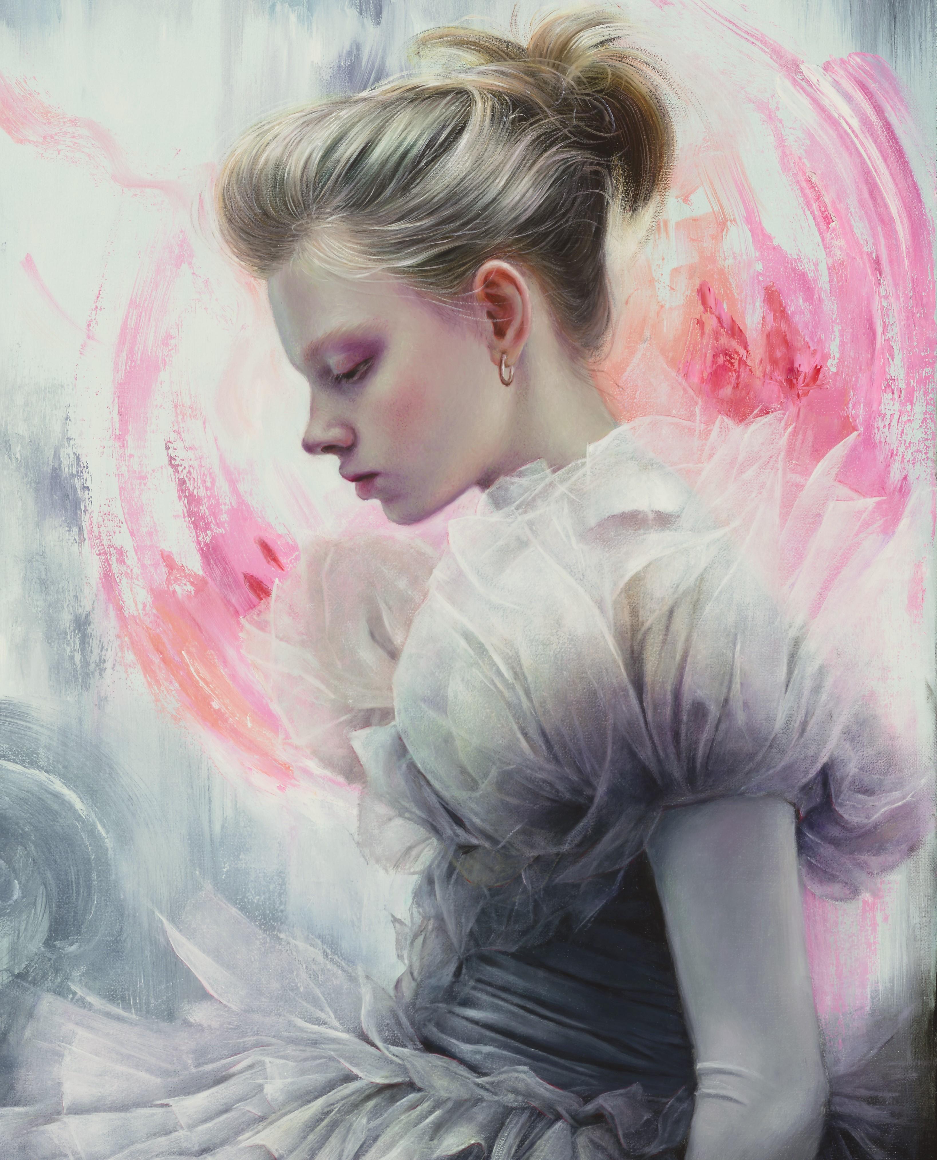 « Nebula », peinture à l'huile, modèle introspectif - Réalisme Painting par Alexandra Manukyan