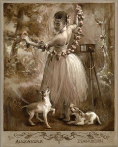 "Ella camina en la belleza" (2022) de Alexandra Manukyan, Pintura al óleo de retrato femenino